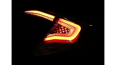 Spec-D LED Taillights w/ Sequential Signal Lamps (Matte Black Housing/Clear Lens) Honda Civic 2016-2021                                     - LT-CV164JMLED-SQ2-RS - Image 3