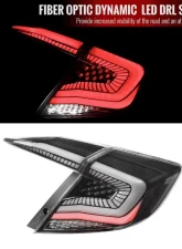 Spec-D LED Taillights w/ Sequential Signal Lamps (Matte Black Housing/Clear Lens) Honda Civic 2016-2021                                     - LT-CV164JMLED-SQ2-RS - Image 5