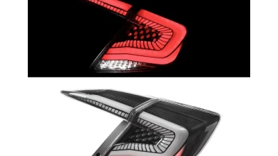 Spec-D LED Taillights w/ Sequential Signal Lamps (Matte Black Housing/Clear Lens) Honda Civic 2016-2021                                     - LT-CV164JMLED-SQ2-RS - Image 5