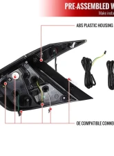Spec-D LED Taillights w/ Sequential Signal Lamps (Matte Black Housing/Clear Lens) Honda Civic 2016-2021                                     - LT-CV164JMLED-SQ2-RS - Image 10