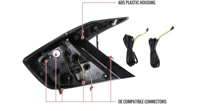 Spec-D LED Taillights w/ Sequential Signal Lamps (Matte Black Housing/Clear Lens) Honda Civic 2016-2021                                     - LT-CV164JMLED-SQ2-RS - Image 10