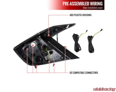 Spec-D LED Taillights w/ Sequential Signal Lamps (Matte Black Housing/Clear Lens) Honda Civic 2016-2021 - LT-CV164JMLED-SQ2-RS