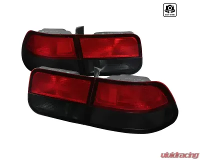 Spec-D Taillights (Chrome Housing/Red Smoke Lens) Honda Civic Coupe 1996-2000 - LT-CV962RG-RS