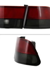 Spec-D Taillights (Chrome Housing/Red Smoke Lens) Honda Civic Coupe 1996-2000                                     - LT-CV962RG-RS - Image 2