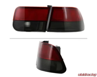 Spec-D Taillights (Chrome Housing/Red Smoke Lens) Honda Civic Coupe 1996-2000 - LT-CV962RG-RS