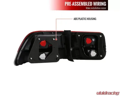 Spec-D Taillights (Chrome Housing/Red Smoke Lens) Honda Civic Coupe 1996-2000 - LT-CV962RG-RS