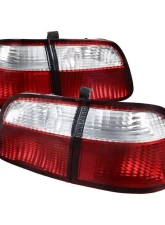 Spec-D Taillights (Chrome Housing/Red Clear Lens) Honda Civic 1999-2000                                     - LT-CV994RPW-RS - Image 10