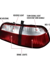 Spec-D Taillights (Chrome Housing/Red Clear Lens) Honda Civic 1999-2000                                     - LT-CV994RPW-RS - Image 7