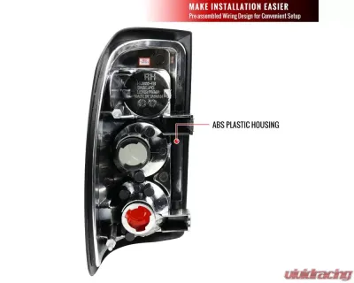 Spec-D Taillights (Matte Black Housing/Clear Lens) Dodge Dakota 1997-2004 - LT-DAK97JM-TM