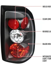 Spec-D Taillights (Matte Black Housing/Clear Lens) Dodge Dakota 1997-2004                                     - LT-DAK97JM-TM - Image 9