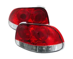 Spec-D Taillights (Chrome Housing/Red Clear Lens) Honda Del Sol 1993-1997