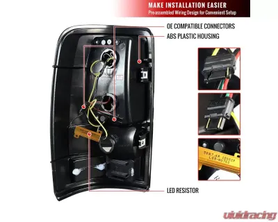 Spec-D LED C Bar Taillights (Chrome Housing/Smoked Lens) Chevrolet | GMC 2000-2006 - LT-DEN00GLED-G2-TM