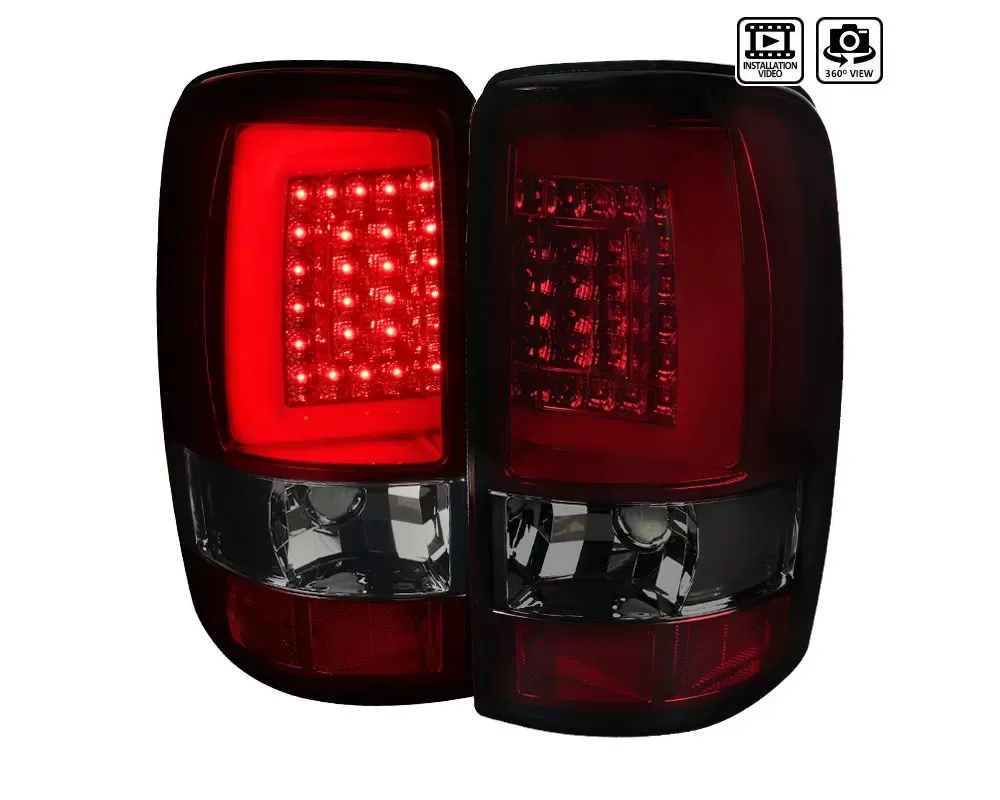 Spec-D LED Taillights (Chrome Housing/Red Smoke Lens) Chevrolet | GMC 2000-2006 - LT-DEN00RGLED-G2-TM