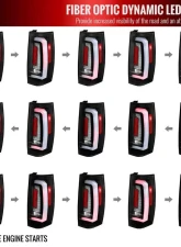 Spec-D LED Sequential Turn Signal Taillights (Matte Black Housing/Clear Lens) Chevrolet Tahoe | Suburban | GMC Yukon 2007-2014                                     - LT-DEN07JMLED-SQ-RS - Image 3