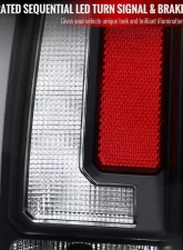 Spec-D LED Sequential Turn Signal Taillights (Matte Black Housing/Clear Lens) Chevrolet Tahoe | Suburban | GMC Yukon 2007-2014                                     - LT-DEN07JMLED-SQ-RS - Image 4