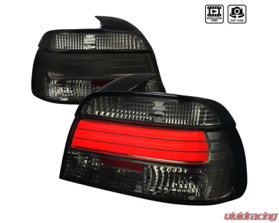 Spec-D LED Taillights (Chrome Housing/Smoke Lens) BMW E39 5-Series Sedan 1997-2000 - LT-E3997GLED-TM