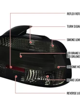 Spec-D LED Taillights (Chrome Housing/Smoke Lens) BMW E39 5-Series Sedan 1997-2000                                     - LT-E3997GLED-TM - Image 9