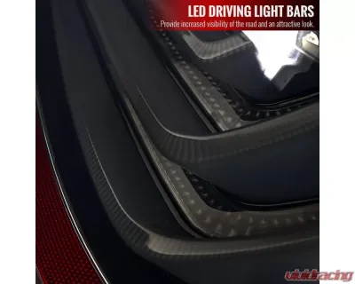 Spec-D LED Taillights (Glossy Black Housing/Smoke Lens) BMW E60 5-Series Sedan 2004-2007 - LT-E6004BBLED-TM