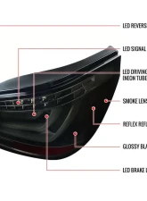 Spec-D LED Taillights (Glossy Black Housing/Smoke Lens) BMW E60 5-Series Sedan 2004-2007                                     - LT-E6004BBLED-TM - Image 9