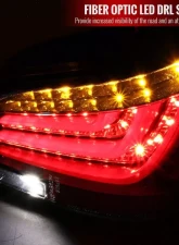 Spec-D LED Taillights (Jet Black Housing/Clear Lens) BMW E60 5-Series Sedan 2004-2007                                     - LT-E6004BKLED-TM - Image 2