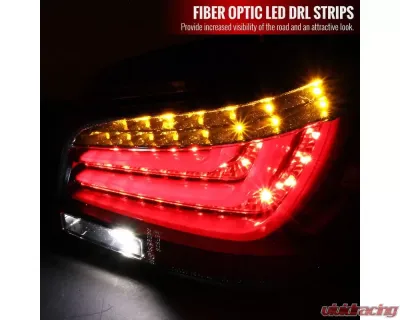 Spec-D LED Taillights (Jet Black Housing/Clear Lens) BMW E60 5-Series Sedan 2004-2007 - LT-E6004BKLED-TM