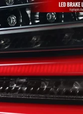 Spec-D LED Taillights (Jet Black Housing/Clear Lens) BMW E60 5-Series Sedan 2004-2007                                     - LT-E6004BKLED-TM - Image 3