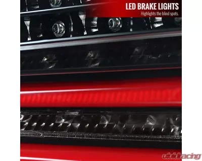 Spec-D LED Taillights (Jet Black Housing/Clear Lens) BMW E60 5-Series Sedan 2004-2007 - LT-E6004BKLED-TM