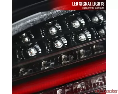 Spec-D LED Taillights (Jet Black Housing/Clear Lens) BMW E60 5-Series Sedan 2004-2007 - LT-E6004BKLED-TM