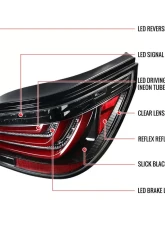 Spec-D LED Taillights (Jet Black Housing/Clear Lens) BMW E60 5-Series Sedan 2004-2007                                     - LT-E6004BKLED-TM - Image 9