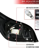 Spec-D LED Taillights (Chrome Housing/Clear Lens) BMW E60 5-Series Sedan 2004-2007                                     - LT-E6004CLED-TM - Image 8