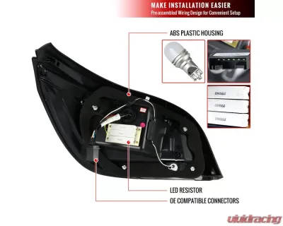 Spec-D LED Taillights (Chrome Housing/Clear Lens) BMW E60 5-Series Sedan 2004-2007 - LT-E6004CLED-TM