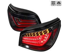 Spec-D LED Taillights (Black Housing/Clear Lens) BMW E60 5-Series Sedan 2004-2007