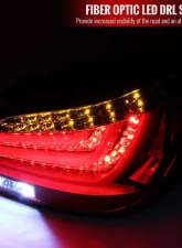 Spec-D LED Taillights (Chrome Housing/Red Clear Lens) BMW E60 5-Series Sedan 2004-2007                                     - LT-E6004RLED-TM - Image 2