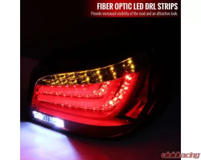 Spec-D LED Taillights (Chrome Housing/Red Clear Lens) BMW E60 5-Series Sedan 2004-2007 - LT-E6004RLED-TM