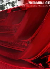 Spec-D LED Taillights (Chrome Housing/Red Clear Lens) BMW E60 5-Series Sedan 2004-2007                                     - LT-E6004RLED-TM - Image 4