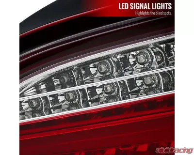 Spec-D LED Taillights (Chrome Housing/Red Clear Lens) BMW E60 5-Series Sedan 2004-2007 - LT-E6004RLED-TM