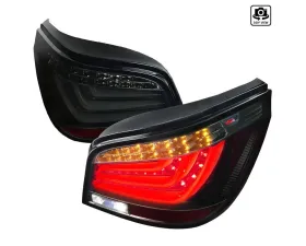 Spec-D LED Taillights (Glossy Black Housing/Smoke Lens) BMW E60 5-Series Sedan 2008-2010