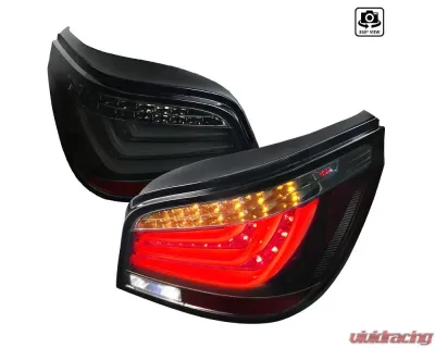 Spec-D LED Taillights (Glossy Black Housing/Smoke Lens) BMW E60 5-Series Sedan 2008-2010 - LT-E6008BBLED-TM