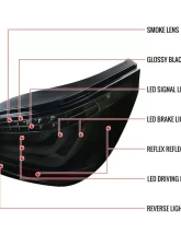 Spec-D LED Taillights (Glossy Black Housing/Smoke Lens) BMW E60 5-Series Sedan 2008-2010                                     - LT-E6008BBLED-TM - Image 9