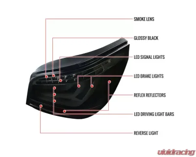 Spec-D LED Taillights (Glossy Black Housing/Smoke Lens) BMW E60 5-Series Sedan 2008-2010 - LT-E6008BBLED-TM