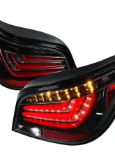 Spec-D LED Taillights (Jet Black Housing/Clear Lens) BMW E60 5-Series Sedan 2008-2010                                     - LT-E6008BKLED-TM - Image 10