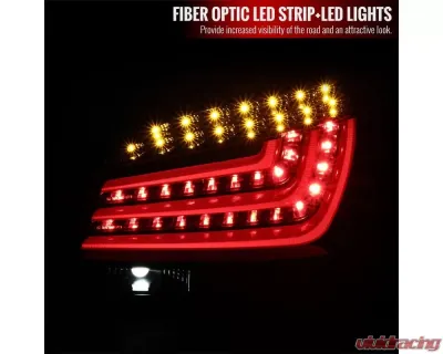 Spec-D LED Taillights (Jet Black Housing/Clear Lens) BMW E60 5-Series Sedan 2008-2010 - LT-E6008BKLED-TM