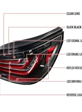 Spec-D LED Taillights (Jet Black Housing/Clear Lens) BMW E60 5-Series Sedan 2008-2010                                     - LT-E6008BKLED-TM - Image 9