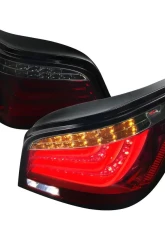 Spec-D LED Taillights (Chrome Housing/Red Smoke Lens) BMW E60 5-Series Sedan 2008-2010                                     - LT-E6008RGLED-TM - Image 10
