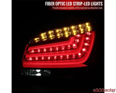 Spec-D LED Taillights (Chrome Housing/Red Smoke Lens) BMW E60 5-Series Sedan 2008-2010 - LT-E6008RGLED-TM