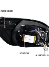 Spec-D LED Taillights (Chrome Housing/Red Smoke Lens) BMW E60 5-Series Sedan 2008-2010                                     - LT-E6008RGLED-TM - Image 8