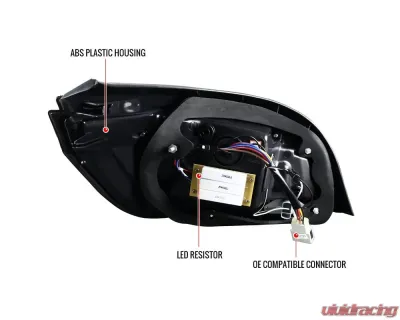 Spec-D LED Taillights (Chrome Housing/Red Smoke Lens) BMW E60 5-Series Sedan 2008-2010 - LT-E6008RGLED-TM