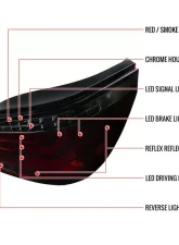 Spec-D LED Taillights (Chrome Housing/Red Smoke Lens) BMW E60 5-Series Sedan 2008-2010                                     - LT-E6008RGLED-TM - Image 9