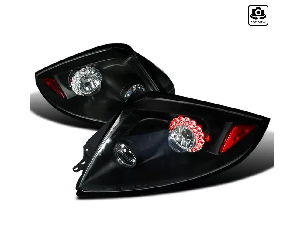 Spec-D LED Taillights (Matte Black Housing/Clear Lens) Mitsubishi Eclipse 2006-2011 - LT-ELP06JMLED-TM