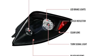 Spec-D LED Taillights (Matte Black Housing/Clear Lens) Mitsubishi Eclipse 2006-2011                                     - LT-ELP06JMLED-TM - Image 9